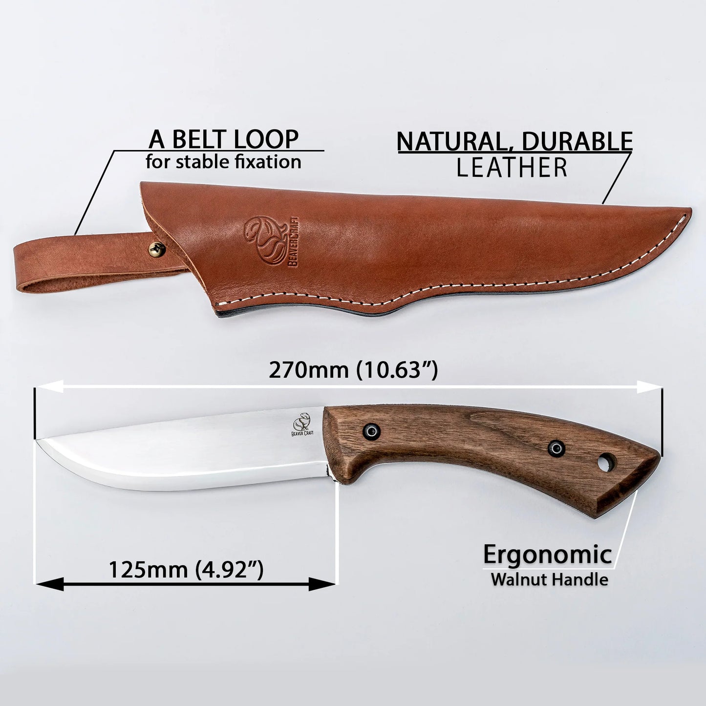 BSH1 Dune Bushcraft Knife 10.5 Inch Carbon Steel