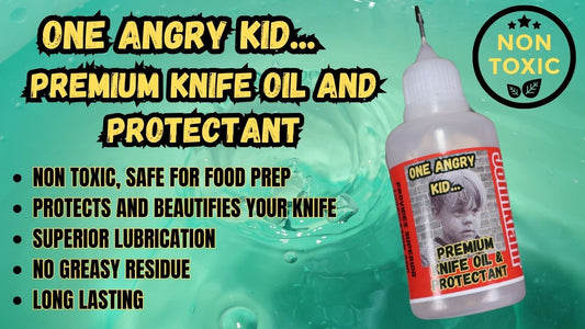 One Angry Kid Premium Knife Oil   2 pack with polishing cloth